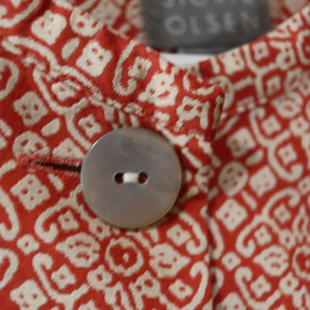 Y2k Sigrid Olsen Red & White Patterned Blazer Jac… - image 4